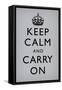 Keep Calm and Carry On (Motivational, Grey) Art Poster Print-null-Framed Stretched Canvas