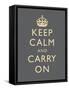 Keep Calm and Carry On Motivational Grey Art Print Poster-null-Framed Stretched Canvas