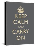 Keep Calm and Carry On Motivational Grey Art Print Poster-null-Stretched Canvas