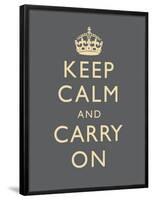 Keep Calm and Carry On Motivational Grey Art Print Poster-null-Framed Poster