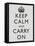 Keep Calm and Carry on Motivational Grey Pattern Art Print Poster-null-Framed Stretched Canvas