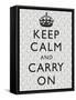 Keep Calm and Carry on Motivational Grey Pattern Art Print Poster-null-Framed Stretched Canvas