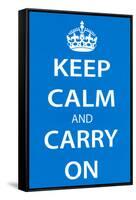 Keep Calm and Carry On (Motivational, Light Blue) Art Poster Print-null-Framed Stretched Canvas