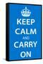 Keep Calm and Carry On (Motivational, Light Blue) Art Poster Print-null-Framed Stretched Canvas