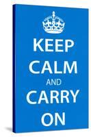 Keep Calm and Carry On (Motivational, Light Blue) Art Poster Print-null-Stretched Canvas