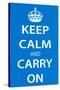 Keep Calm and Carry On (Motivational, Light Blue) Art Poster Print-null-Stretched Canvas