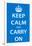 Keep Calm and Carry On (Motivational, Light Blue) Art Poster Print-null-Framed Poster