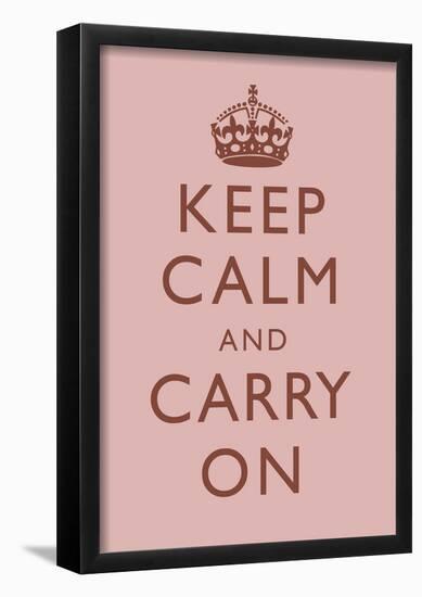 Keep Calm and Carry On Motivational Light Pink Art Print Poster-null-Framed Poster