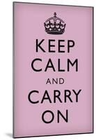 Keep Calm and Carry On (Motivational, Lilac) Art Poster Print-null-Mounted Poster