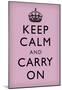 Keep Calm and Carry On (Motivational, Lilac) Art Poster Print-null-Mounted Poster