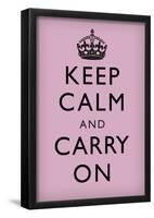 Keep Calm and Carry On (Motivational, Lilac) Art Poster Print-null-Framed Poster