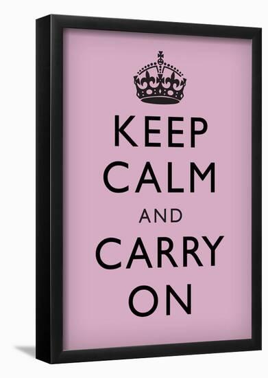 Keep Calm and Carry On (Motivational, Lilac) Art Poster Print-null-Framed Poster