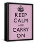 Keep Calm and Carry On (Motivational, Lilac) Art Poster Print-null-Framed Stretched Canvas