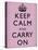 Keep Calm and Carry On (Motivational, Lilac) Art Poster Print-null-Stretched Canvas