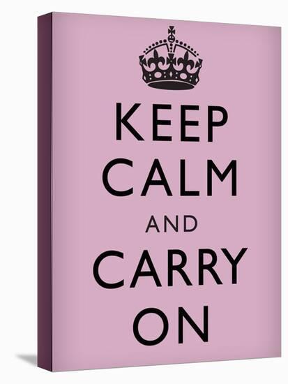 Keep Calm and Carry On (Motivational, Lilac) Art Poster Print-null-Stretched Canvas