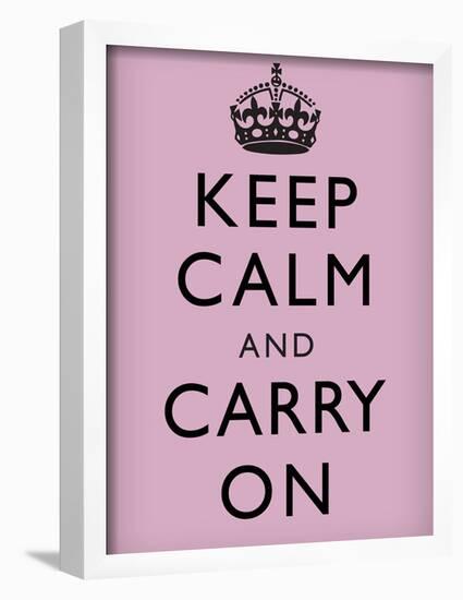 Keep Calm and Carry On (Motivational, Lilac) Art Poster Print-null-Framed Poster