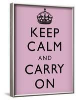 Keep Calm and Carry On (Motivational, Lilac) Art Poster Print-null-Framed Poster