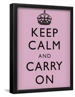 Keep Calm and Carry On (Motivational, Lilac) Art Poster Print-null-Framed Poster