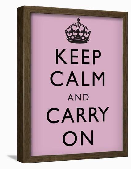 Keep Calm and Carry On (Motivational, Lilac) Art Poster Print-null-Framed Poster