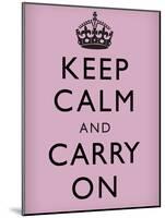 Keep Calm and Carry On (Motivational, Lilac) Art Poster Print-null-Mounted Poster