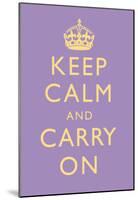 Keep Calm and Carry On Motivational Lilac Art Print Poster-null-Mounted Poster