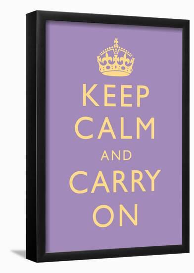 Keep Calm and Carry On Motivational Lilac Art Print Poster-null-Framed Poster