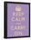 Keep Calm and Carry On Motivational Lilac Art Print Poster-null-Framed Poster