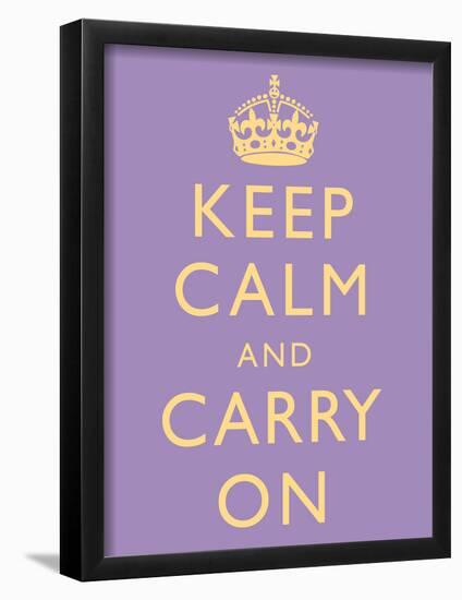 Keep Calm and Carry On Motivational Lilac Art Print Poster-null-Framed Poster