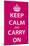 Keep Calm and Carry On (Motivational, Magenta) Art Poster Print-null-Mounted Poster