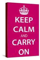 Keep Calm and Carry On (Motivational, Magenta) Art Poster Print-null-Stretched Canvas
