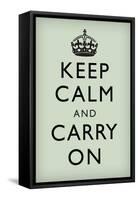 Keep Calm and Carry On (Motivational, Mint Green) Art Poster Print-null-Framed Stretched Canvas