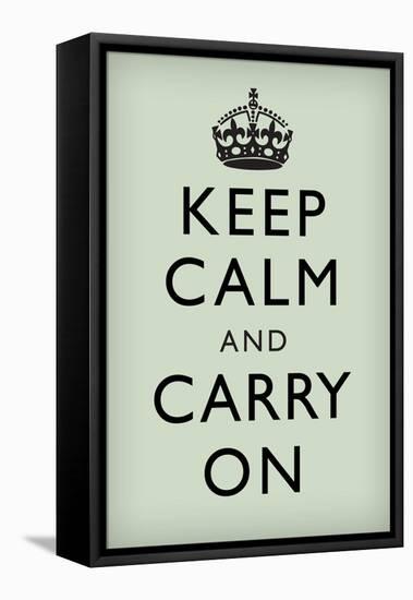 Keep Calm and Carry On (Motivational, Mint Green) Art Poster Print-null-Framed Stretched Canvas