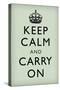 Keep Calm and Carry On (Motivational, Mint Green) Art Poster Print-null-Stretched Canvas