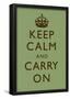 Keep Calm and Carry On Motivational Mint Green Art Print Poster-null-Framed Poster