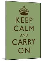 Keep Calm and Carry On Motivational Mint Green Art Print Poster-null-Mounted Poster