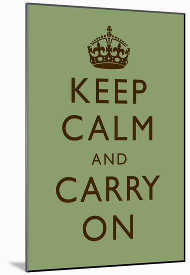 Keep Calm and Carry On Motivational Mint Green Art Print Poster-null-Mounted Poster