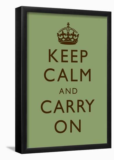 Keep Calm and Carry On Motivational Mint Green Art Print Poster-null-Framed Poster