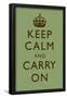 Keep Calm and Carry On Motivational Mint Green Art Print Poster-null-Framed Poster