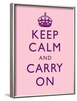 Keep Calm and Carry On Motivational Pale Pink Art Print Poster-null-Framed Poster