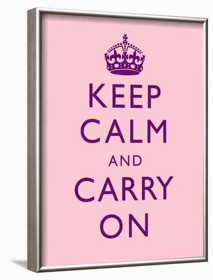 Keep Calm and Carry On Motivational Pale Pink Art Print Poster-null-Framed Poster