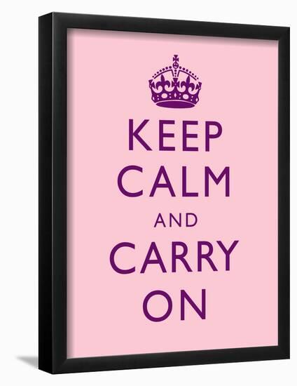 Keep Calm and Carry On Motivational Pale Pink Art Print Poster-null-Framed Poster