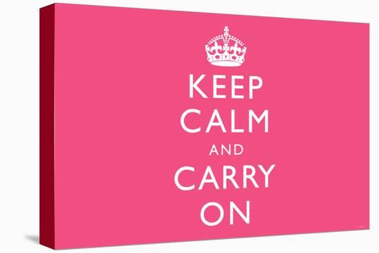 Keep Calm and Carry On (Motivational, Pink) Art Poster Print-null-Stretched Canvas