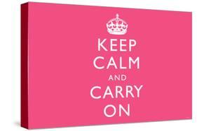 Keep Calm and Carry On (Motivational, Pink) Art Poster Print-null-Stretched Canvas