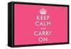 Keep Calm and Carry On (Motivational, Pink, Horizontal) Art Poster Print-null-Framed Stretched Canvas
