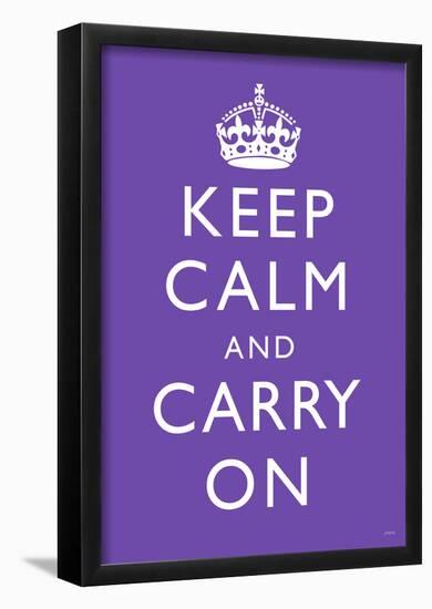 Keep Calm and Carry On (Motivational, Purple) Art Poster Print-null-Framed Poster