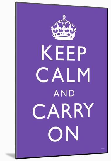 Keep Calm and Carry On (Motivational, Purple) Art Poster Print-null-Mounted Poster