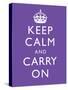 Keep Calm and Carry On (Motivational, Purple) Art Poster Print-null-Stretched Canvas