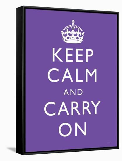 Keep Calm and Carry On (Motivational, Purple) Art Poster Print-null-Framed Stretched Canvas