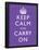 Keep Calm and Carry On (Motivational, Purple) Art Poster Print-null-Framed Poster