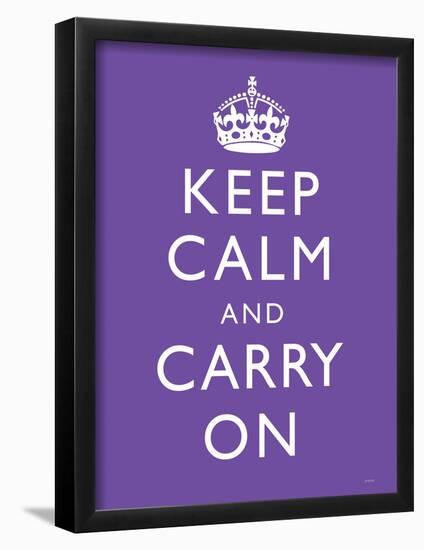 Keep Calm and Carry On (Motivational, Purple) Art Poster Print-null-Framed Poster